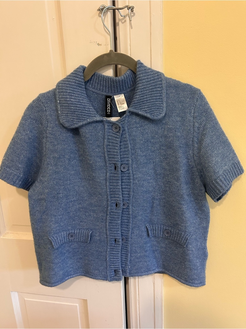 H&M Blue Collared Short-Sleeve Cardigan NWT